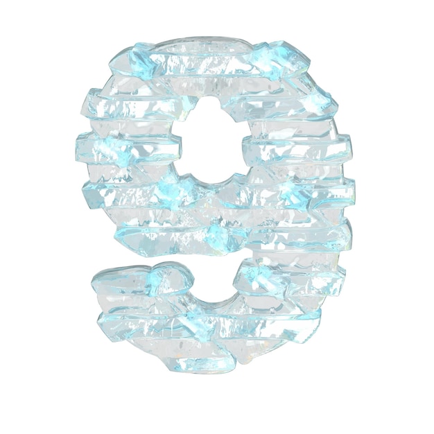 Vector ice symbol with thin horizontal straps number 9