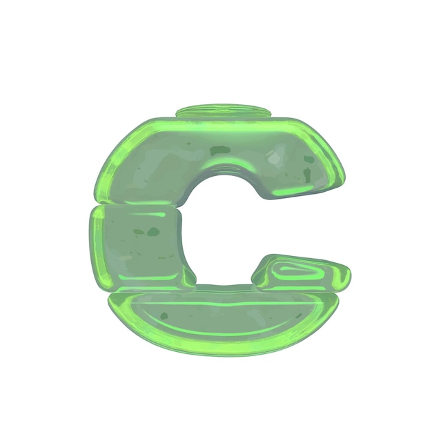 Vector ice symbols made of ice letter c