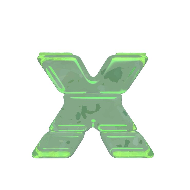 Vector ice symbols made of ice letter x