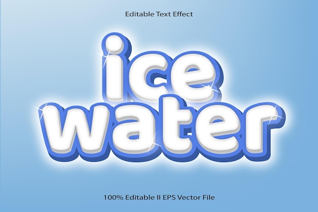 얼음물 편집 가능한 텍스트 효과 3d 엠보싱 만화 그라데이션 스타일