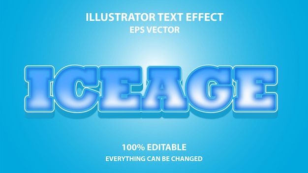 Vector iceage editable text effect