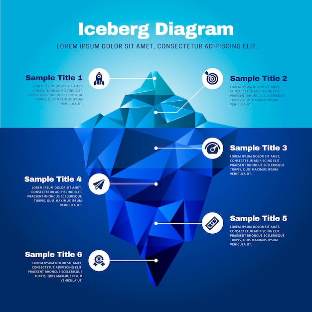 Vettore modello di infografica iceberg