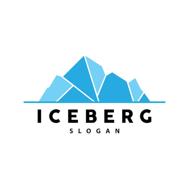 Iceberg Logo Antarctic Mountains Vector In Ice Blue Color Nature Design Product Brand Illustration Template Icon