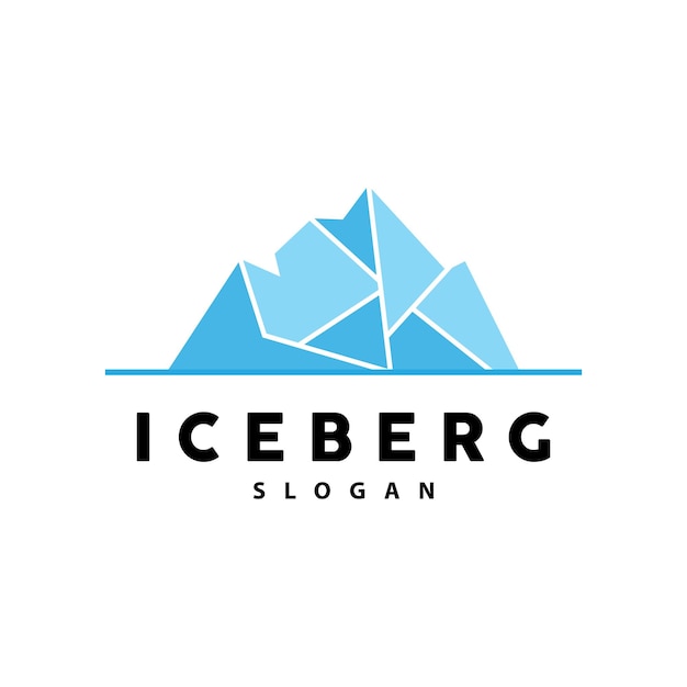 Iceberg Logo Antarctic Mountains Vector In Ice Blue Color Nature Design Product Brand Illustration Template Icon