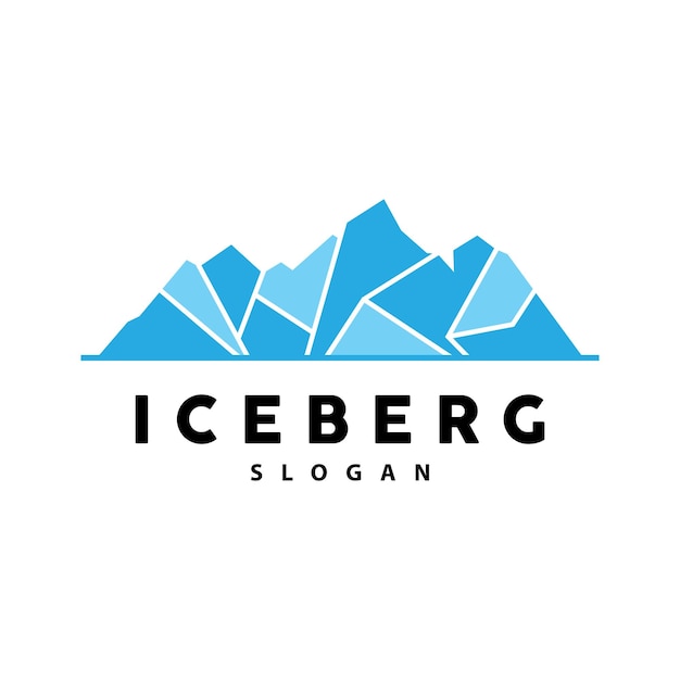 Iceberg Logo Antarctic Mountains Vector In Ice Blue Color Nature Design Product Brand Illustration Template Icon