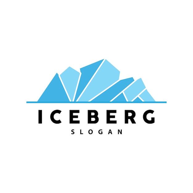 Iceberg Logo Antarctic Mountains Vector In Ice Blue Color Nature Design Product Brand Illustration Template Icon