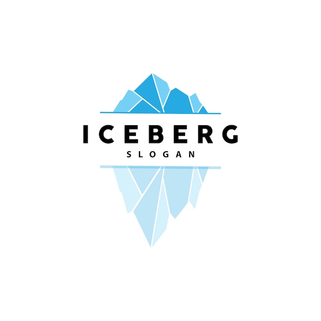 Iceberg Logo Antarctic Mountains Vector In Ice Blue Color Nature Design Product Brand Illustration Template Icon