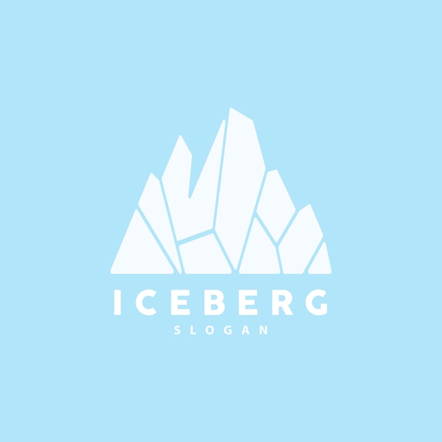 Iceberg Logo Antarctic Mountains Vector In Ice Blue Color Nature Design Product Brand Illustration Template Icon