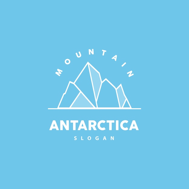 Iceberg Logo Antarctic Mountains Vector In Ice Blue Color Nature Design Product Brand Illustration Template Icon