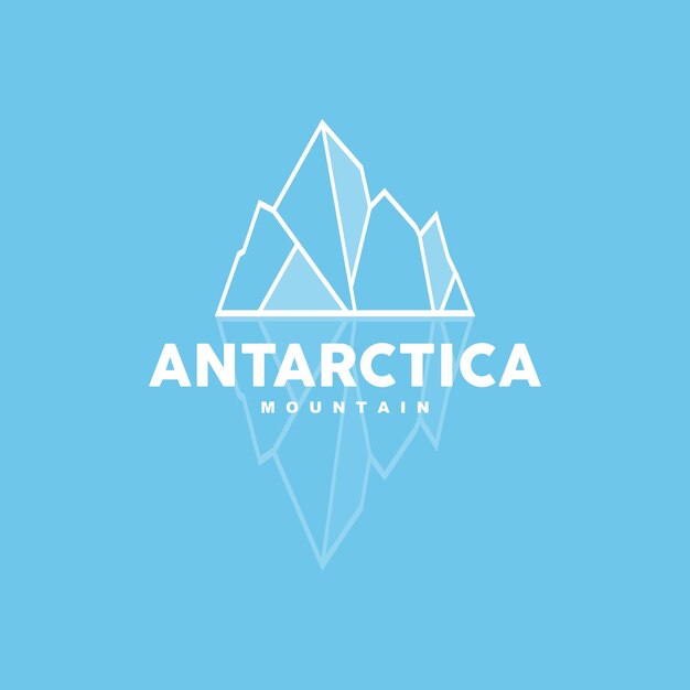 Vettore iceberg logo montagne antartiche vettore in colore blu ghiaccio natura design prodotto marchio illustrazione modello icona