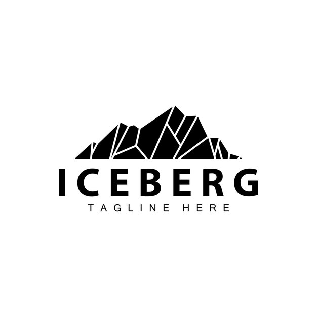 Vector iceberg logo antarctica logo design eenvoudige natuur landschap vector illustratie template