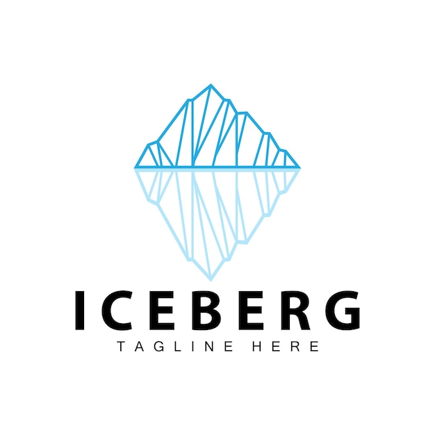 Iceberg Logo Antarctica Logo Design Simple Nature Landscape Vector Illustration Template