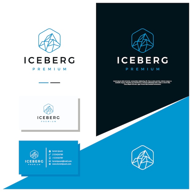 명함 디자인을 가진 IceBerg 로고 디자인 주식