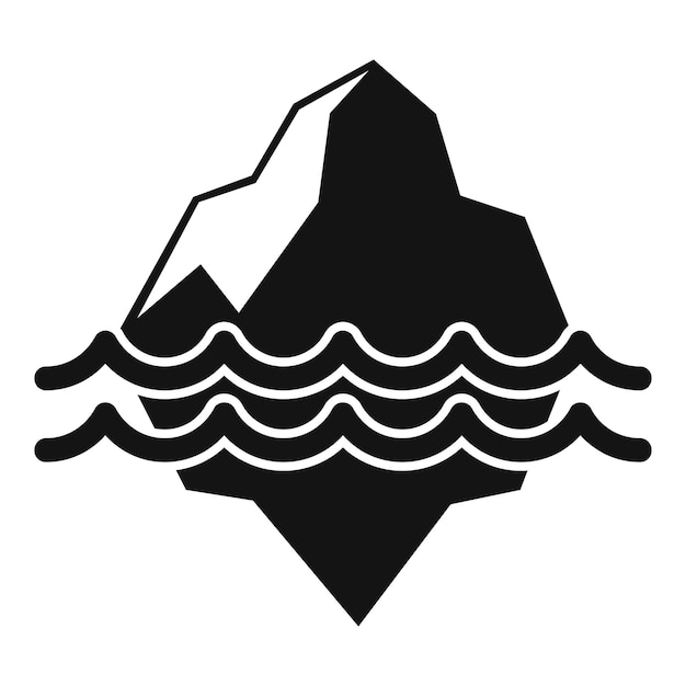 Iceberg melting problem icon simple vector Climate change