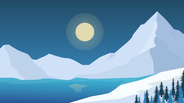 айсберг горный пейзаж фон векторная иллюстрация
