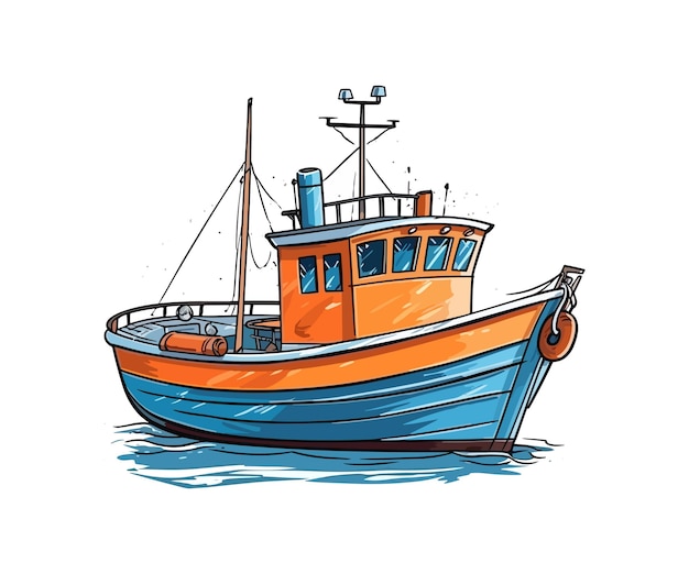 Ледоколы Лодка Иллюстрация вектор Ледоколы Лодка Иллюстрация на белом фоне