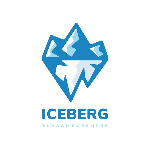 Vettore modello di logo della montagna di iceburg