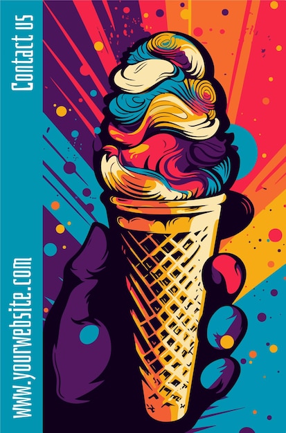 Vector an icecream banner