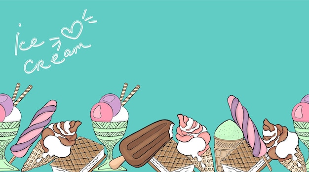 Vector icecream doodles bardur