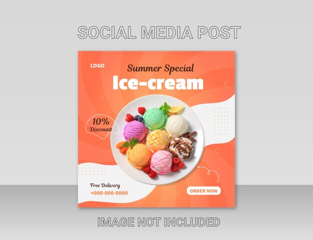 Icecream Social Media Post Design Template