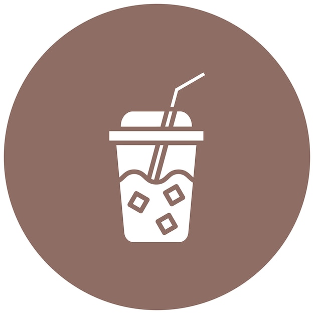 Iced Coffee Vector Illustration Style