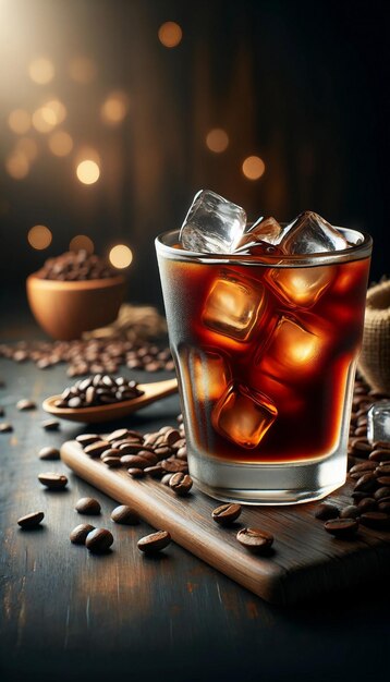 Iced Coffee with Warm Bokeh