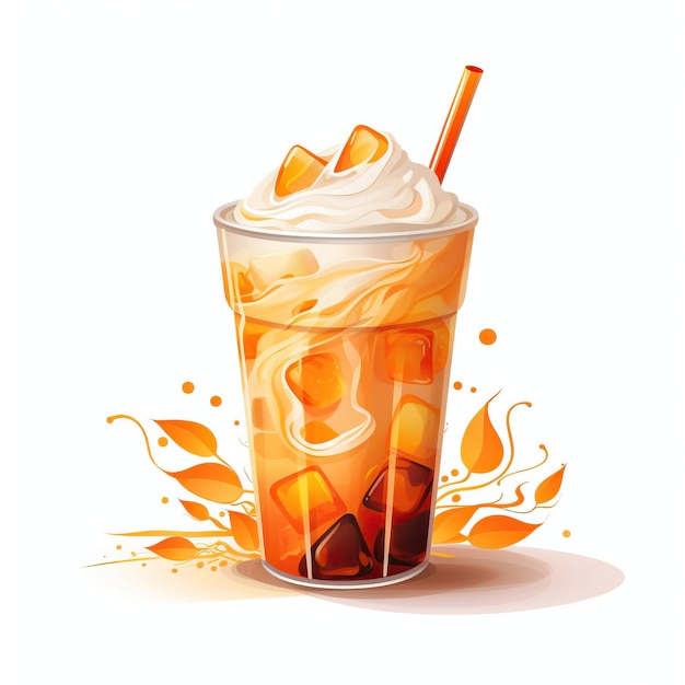 Vector iced tea coffee cold hot vector witte achtergrond geïsoleerd