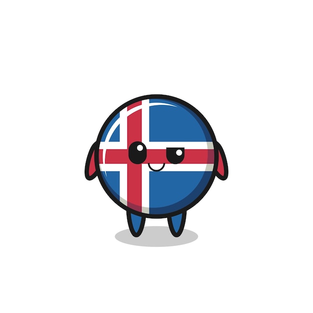 Iceland flag cartoon with an arrogant expression