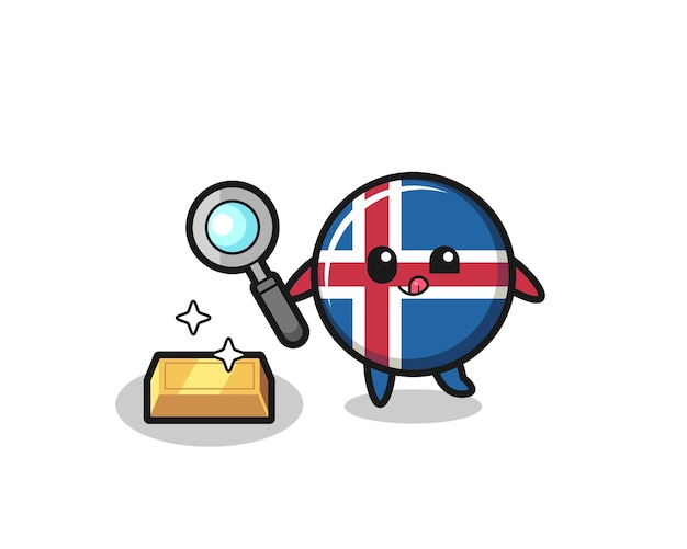 アイスランドの国旗の文字が金塊の真正性をチェックしています