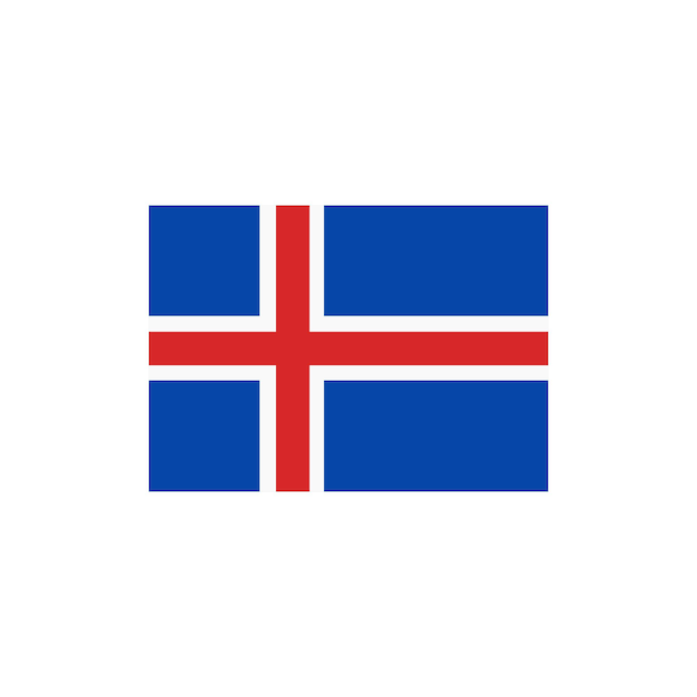 Iceland flag icon vector