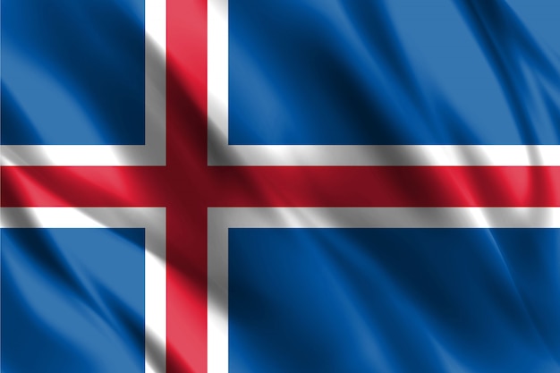 Iceland flag waving abstract background