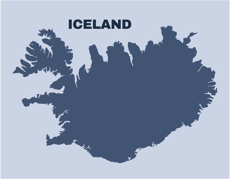 Vector iceland map simple flat vector