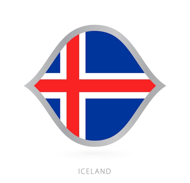 Флаг сборной исландии в стиле международных баскетбольных соревнований
