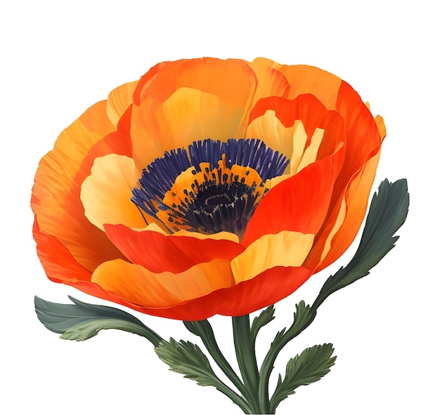 Vector iceland poppy flowers white background