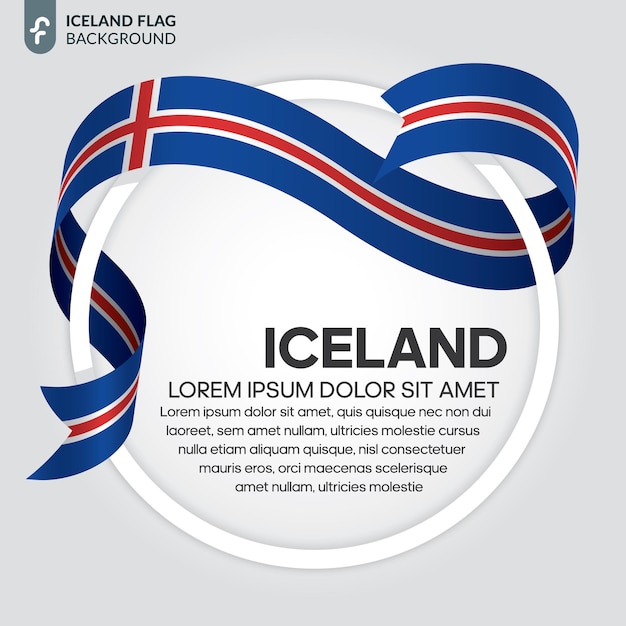 Флаг исландии ленты векторные иллюстрации на белом фоне