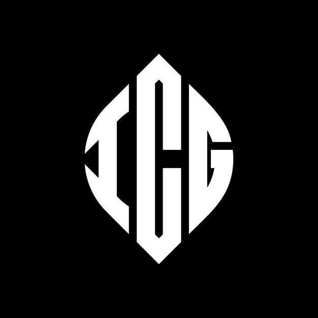 icg circle letter logo design with circle and ellipse shape icg ellipse letters with typographic style the three initials form a circle logo icg circle emblem abstract monogram letter mark vector