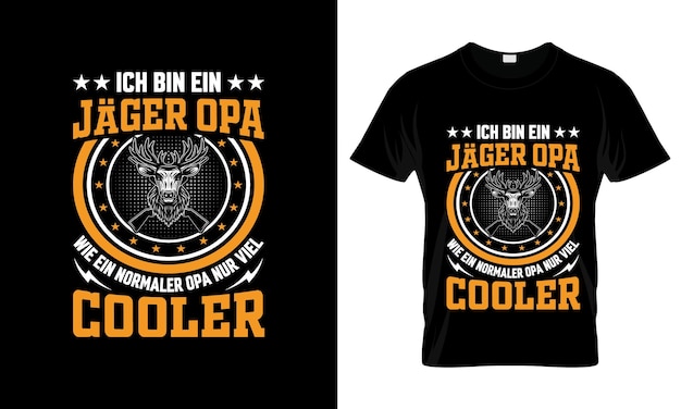 Ich bin Ein Jager Opa kleurrijke Graphic TShirt tshirt print mockup