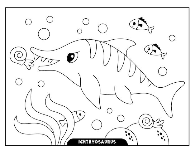 Ichthyosaurus kleurplaten voor kinderen