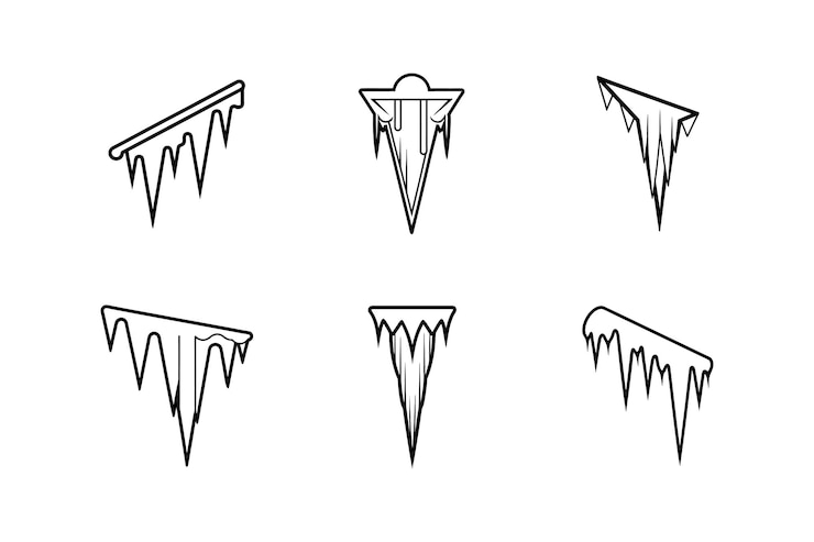 वेक्टर icicle line art vector illustration