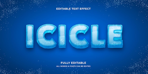 icicle text effect editable realistic ice style