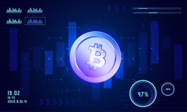 미래의 hud 배경을 제공하는 ICO 초기 동전