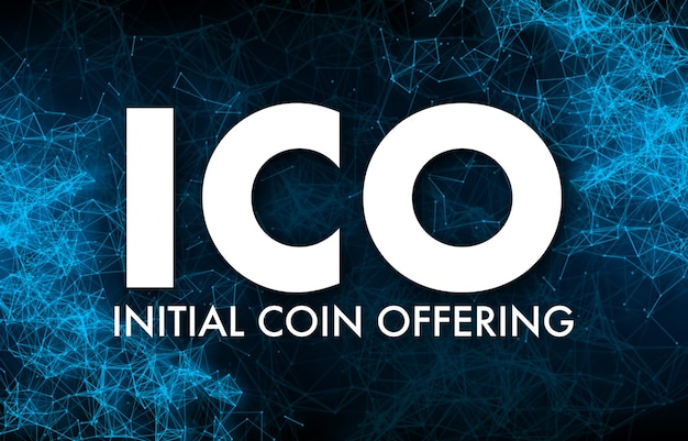 Ico initial coin offering ico token production process vector stock illustration