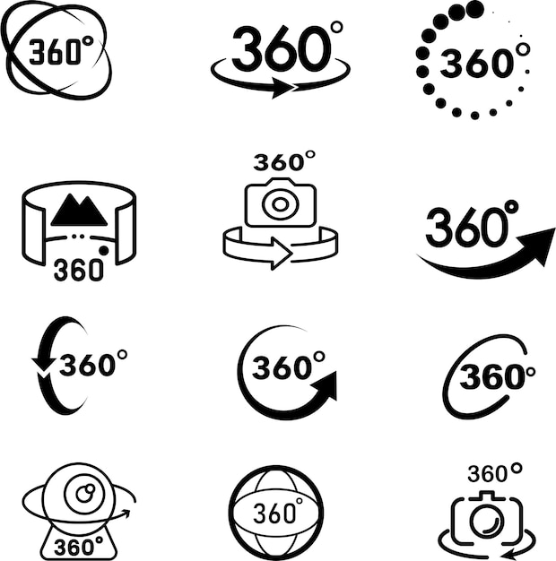 icon 360 degree illustration vector style