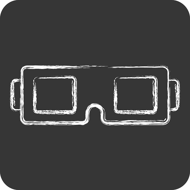 아이콘 3D 안경 엔터테인먼트 상징 크레이드 스타일 간단한 디자인 일러스트
