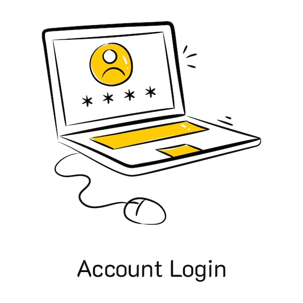 An icon of account login in hand drawn style