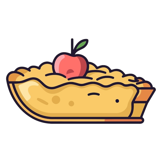 Vector an icon of an apple pie slice in vector format suitable for representing sweet treats