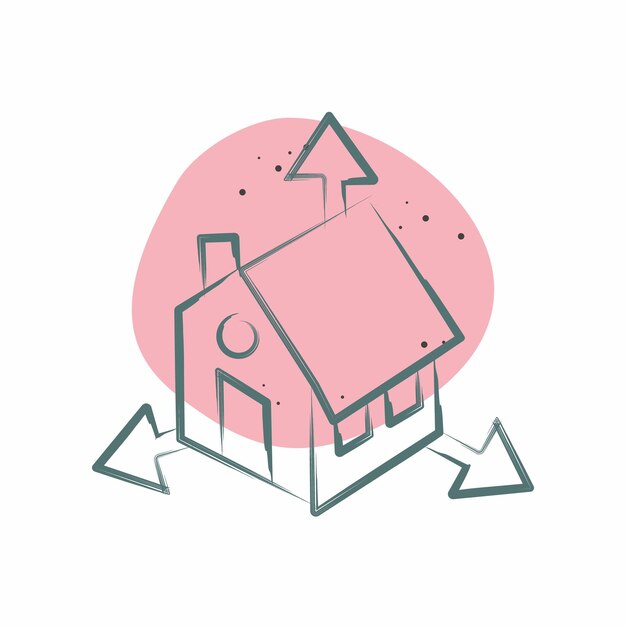 Icon Architectonisch ontwerp gerelateerd aan 3D Visualisatie symbool Kleur Spot Stijl eenvoudig ontwerp
