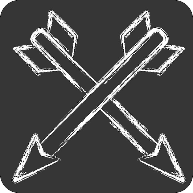 Icon Arrow related to American Indigenous symbol chalk Style simple design editable simple illustration