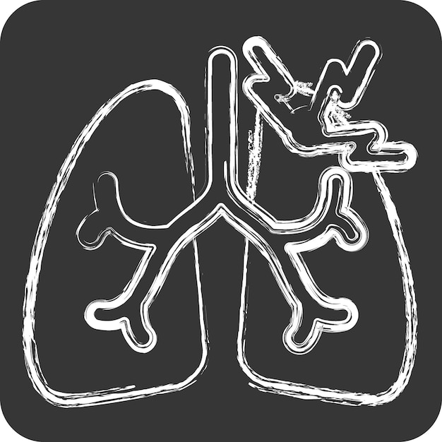 Икона астма, связанная с респираторной терапией символ мел Стиль простой дизайн простая иллюстрация