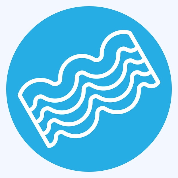 Icon Bacon gerelateerd aan ontbijt symbool blauwe ogen stijl eenvoudige illustratie